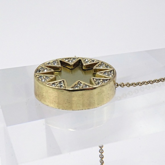 House of Harlow Rhinestone Starburst Necklace Gold Tone Celestial Coachella - Picture 10 of 11